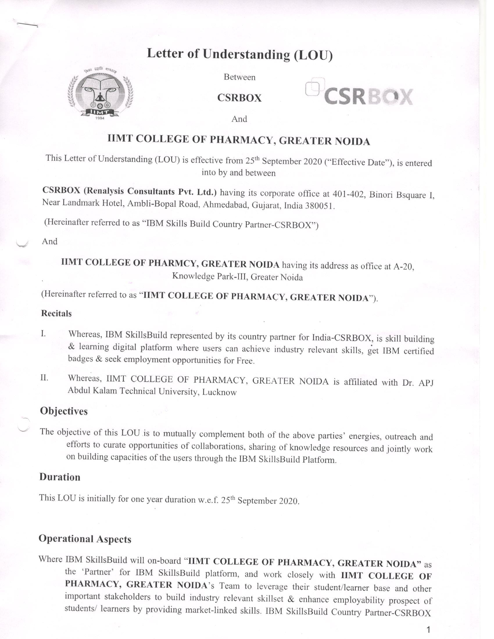 MoU with CSRBOX